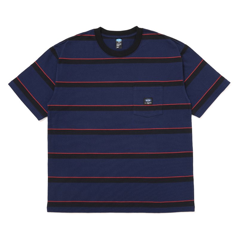 画像1: CHALLENGER/S/S AUTHENTIC BORDER TEE（NAVY）［オーセンティックボーダーT-26秋冬］