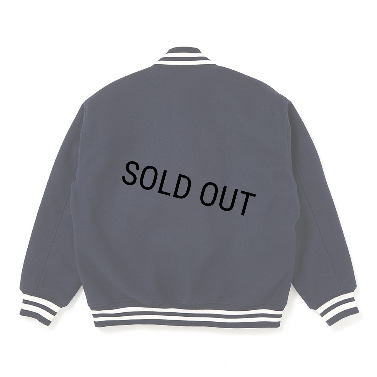 画像2: CHALLENGER/LOGO MELTON STADIUM JACKET（NAVY）［ロゴメルトンスタジャン-26秋冬］ (2)