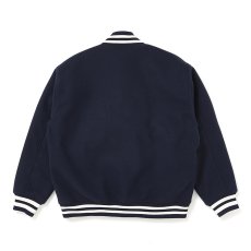 画像2: CHALLENGER/LOGO MELTON STADIUM JACKET（NAVY）［ロゴメルトンスタジャン-26秋冬］ (2)