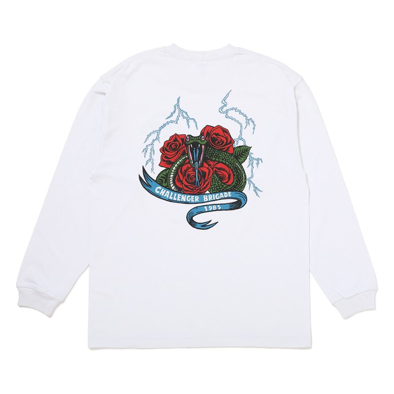 画像2: CHALLENGER/L/S SNAKE TEE（WHITE）［スネーク長袖T-26秋冬］