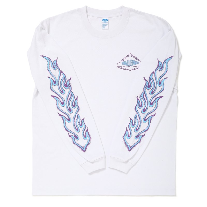 画像2: CHALLENGER/L/S FLAME TEE（WHITE）［フレイム長袖T-26秋冬］