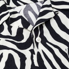 画像4: CALEE/ZEBRA FLAME PATTERN S/S SH（BLACK/RED）［ゼブラフレイムシャツ-26春夏］ (4)