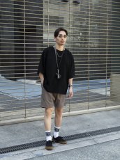 画像3: CALEE/JACQUARD PILE LINE SOCKS（WHITE/BLACK）［ラインソックス-26春夏］ (3)