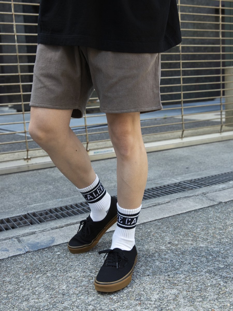 画像4: CALEE/JACQUARD PILE LINE SOCKS（WHITE/BLACK）［ラインソックス-26春夏］ (4)