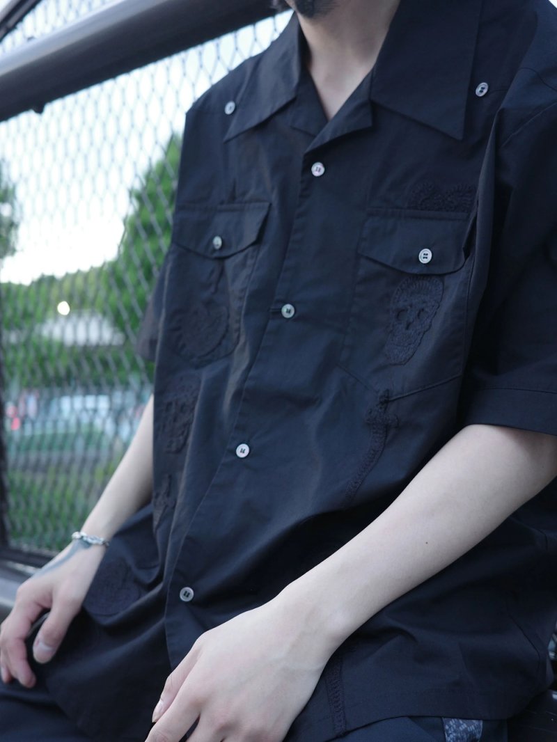 画像3: BUENA VISTA/Guayabera s/s shirt（BLACK）［キューバシャツ-26春夏］