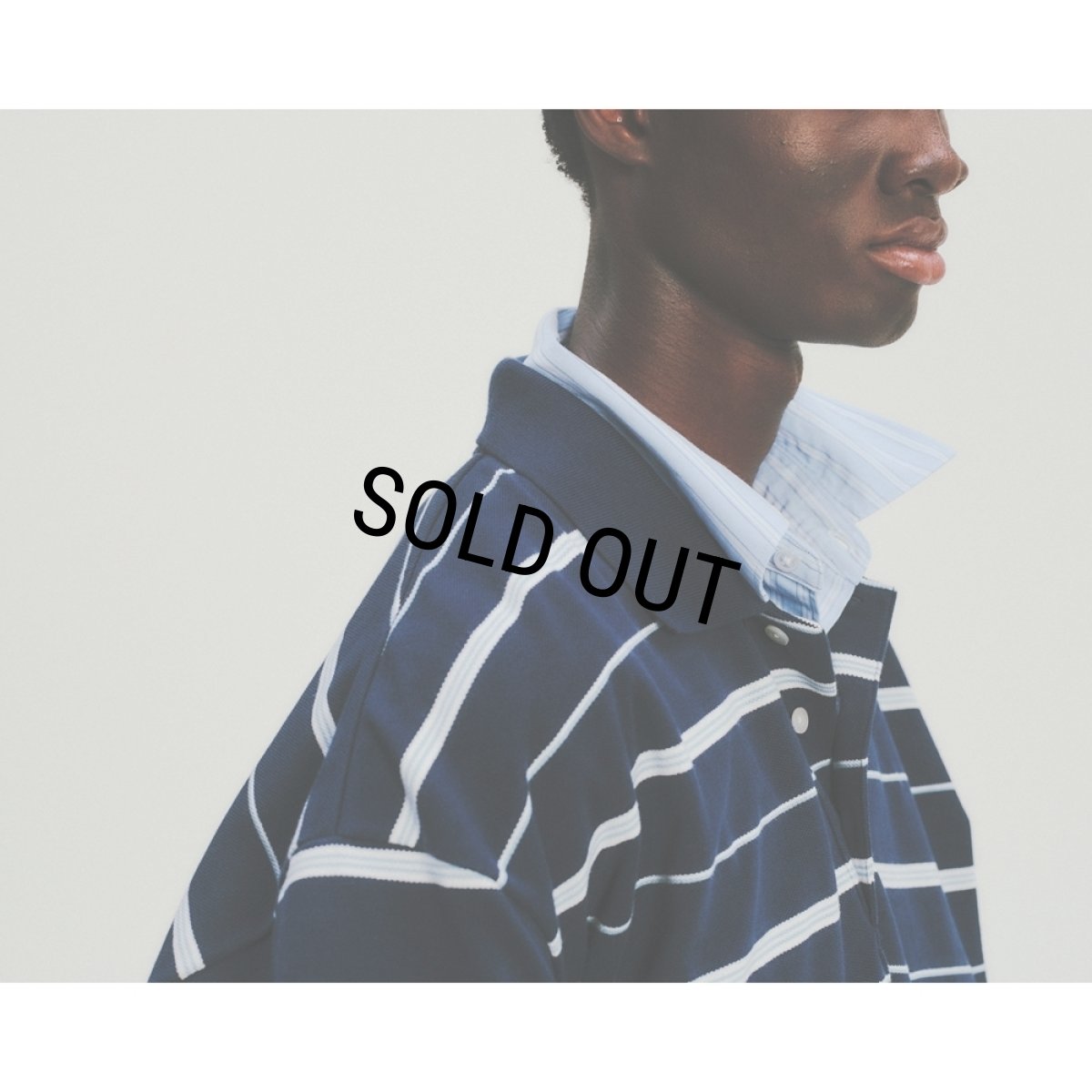 画像4: COOTIE PRODUCTIONS/Moss Stitch Border S/S Polo（Navy）［ボーダーポロ-26春夏］ (4)