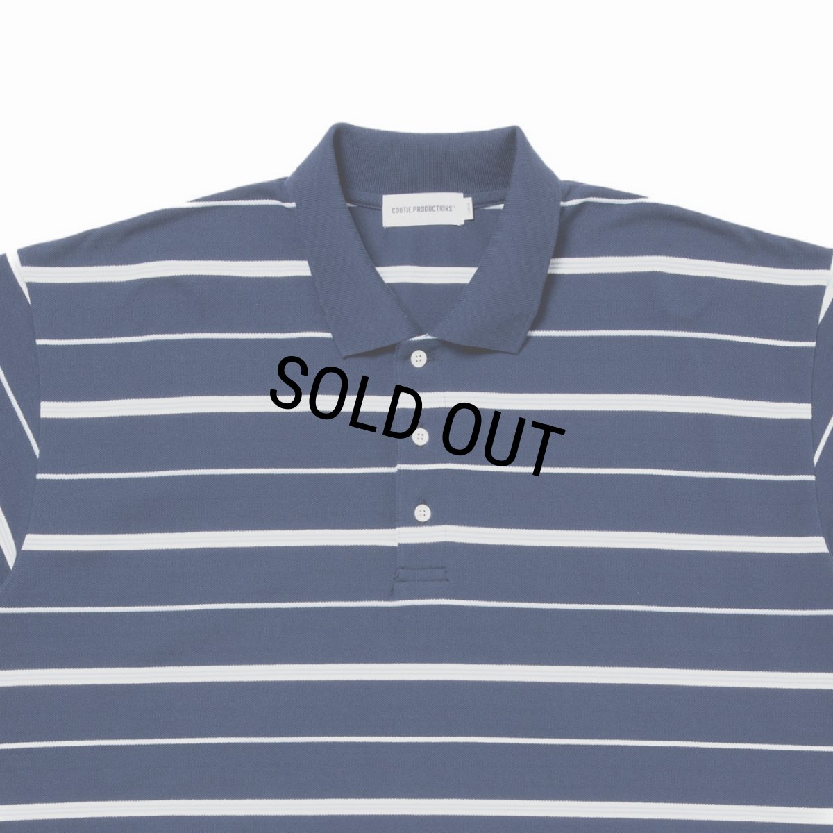 画像2: COOTIE PRODUCTIONS/Moss Stitch Border S/S Polo（Navy）［ボーダーポロ-26春夏］ (2)