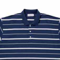 画像2: COOTIE PRODUCTIONS/Moss Stitch Border S/S Polo（Navy）［ボーダーポロ-26春夏］ (2)