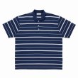 COOTIE PRODUCTIONS/Moss Stitch Border S/S Polo（Navy）［ボーダー