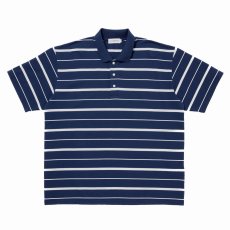 画像1: COOTIE PRODUCTIONS/Moss Stitch Border S/S Polo（Navy）［ボーダーポロ-26春夏］ (1)