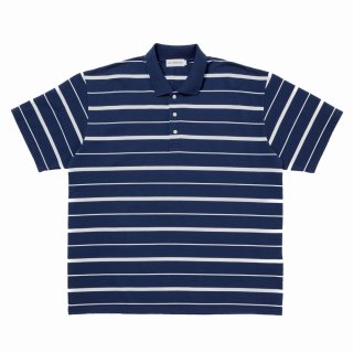 COOTIE PRODUCTIONS/Moss Stitch Border S/S Polo（Navy）［ボーダー