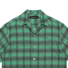 画像2: WACKO MARIA/OMBRE CHECK OPEN COLLAR SHIRT（GREEN）［オンブレチェックオープンカラーシャツ-26春夏］ (2)