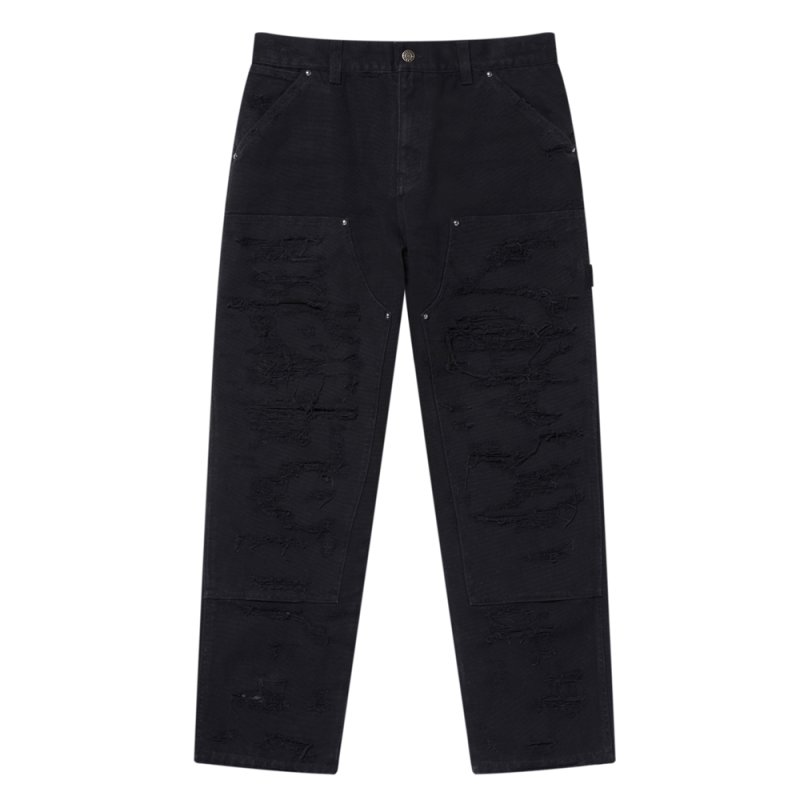 画像1: BlackEyePatch/DESTROYED DOUBLE KNEE PAINTER PANTS（BLACK）