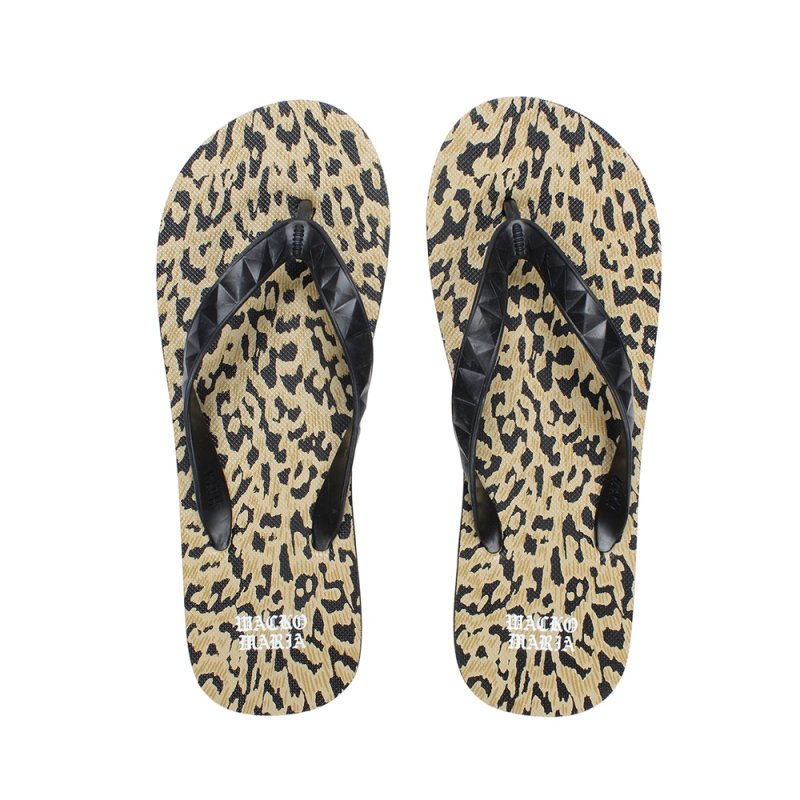 画像1: WACKO MARIA/HAYN / LEOPARD BEACH SANDALS（BROWN）［レオパードビーチサンダル-26春夏］