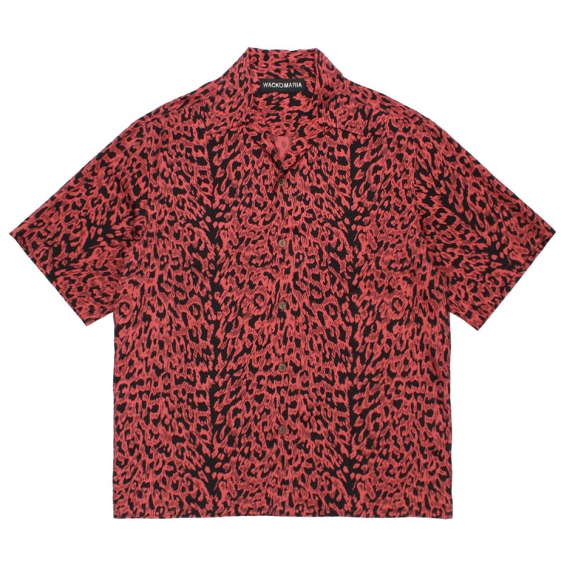 画像1: WACKO MARIA/LEOPARD HAWAIIAN SHIRT（RED）［レオパードハワイアンシャツ-26春夏］