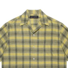 画像2: WACKO MARIA/OMBRE CHECK OPEN COLLAR SHIRT（YELLOW）［オンブレチェックオープンカラーシャツ-26春夏］ (2)