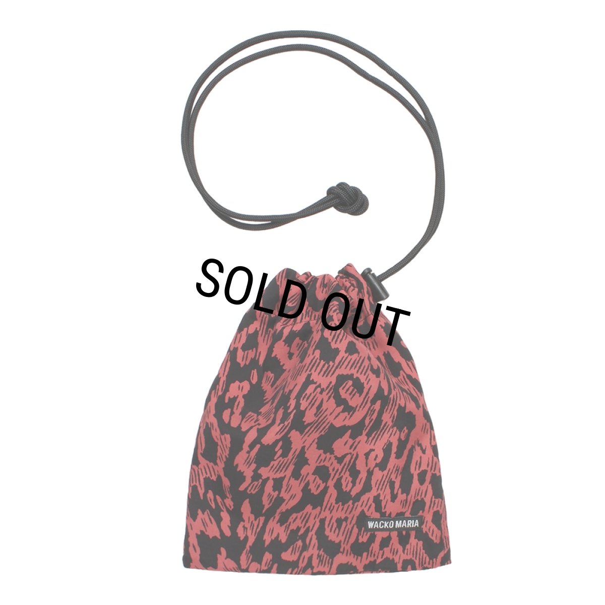 画像1: WACKO MARIA/LEOPARD DRAWSTRING BAG（RED）［レオパードドローストリングバッグ-26春夏］ (1)