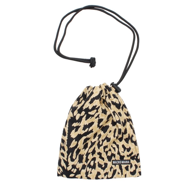 画像1: WACKO MARIA/LEOPARD DRAWSTRING BAG（BROWN）［レオパードドローストリングバッグ-26春夏］