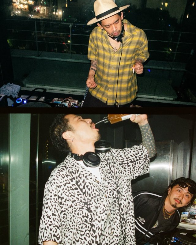 WACKO MARIA/OMBRE CHECK OPEN COLLAR SHIRT（GREEN）［オンブレ