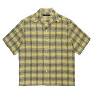 WACKO MARIA/OMBRE CHECK OPEN COLLAR SHIRT（YELLOW）［オンブレ