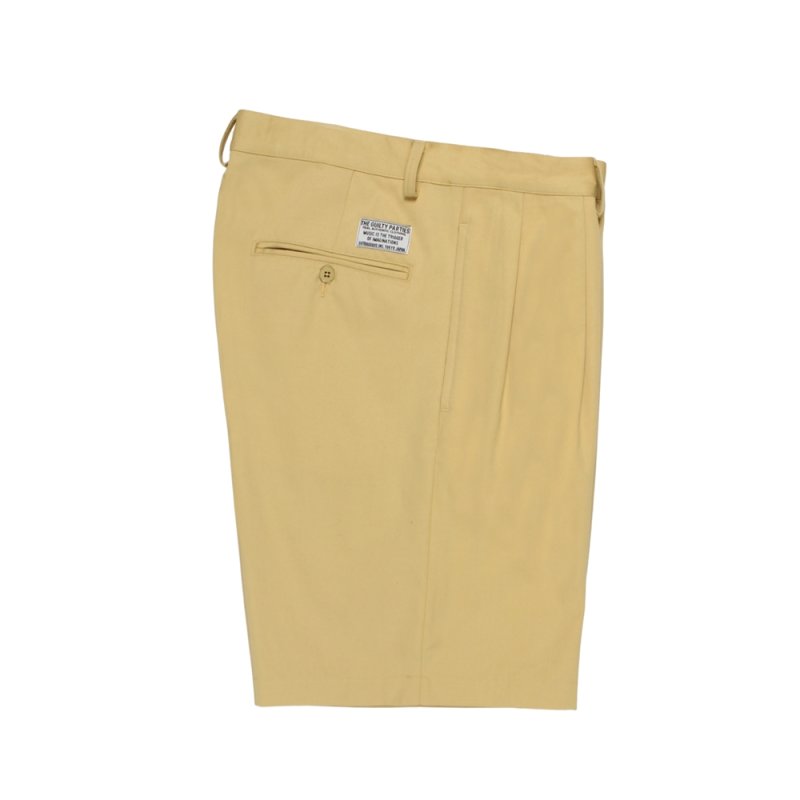 画像1: WACKO MARIA/SOLBIATI / DOUBLE PLEATED SHORT TROUSERS（YELLOW）［ツータックチノショーツ-26春夏］