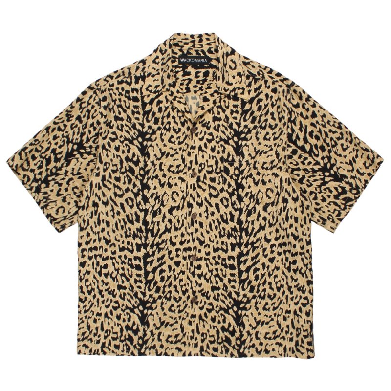 画像1: WACKO MARIA/LEOPARD HAWAIIAN SHIRT（BROWN）［レオパードハワイアンシャツ-26春夏］