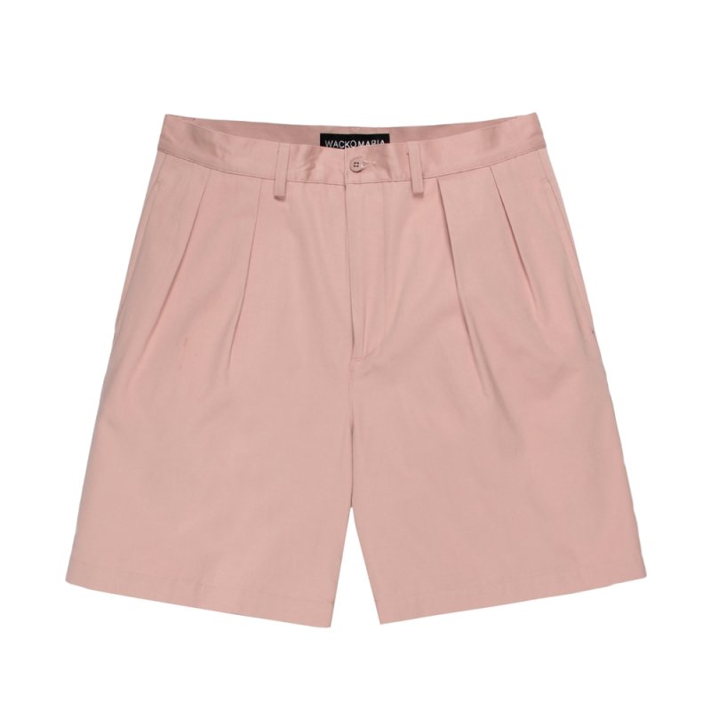 画像2: WACKO MARIA/SOLBIATI / DOUBLE PLEATED SHORT TROUSERS（PINK）［ツータックチノショーツ-26春夏］