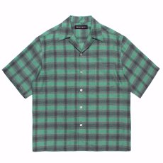 画像1: WACKO MARIA/OMBRE CHECK OPEN COLLAR SHIRT（GREEN）［オンブレチェックオープンカラーシャツ-26春夏］ (1)