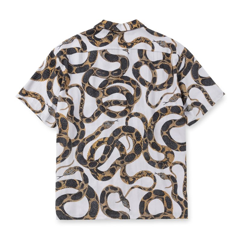 画像2: CALEE/ALLOVER SNAKE PATTERN S/S SH（ICY WHITE）［スネークパターンシャツ-26春夏］