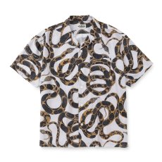 画像1: CALEE/ALLOVER SNAKE PATTERN S/S SH（ICY WHITE）［スネークパターンシャツ-26春夏］ (1)