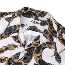 画像3: CALEE/ALLOVER SNAKE PATTERN S/S SH（ICY WHITE）［スネークパターンシャツ-26春夏］ (3)