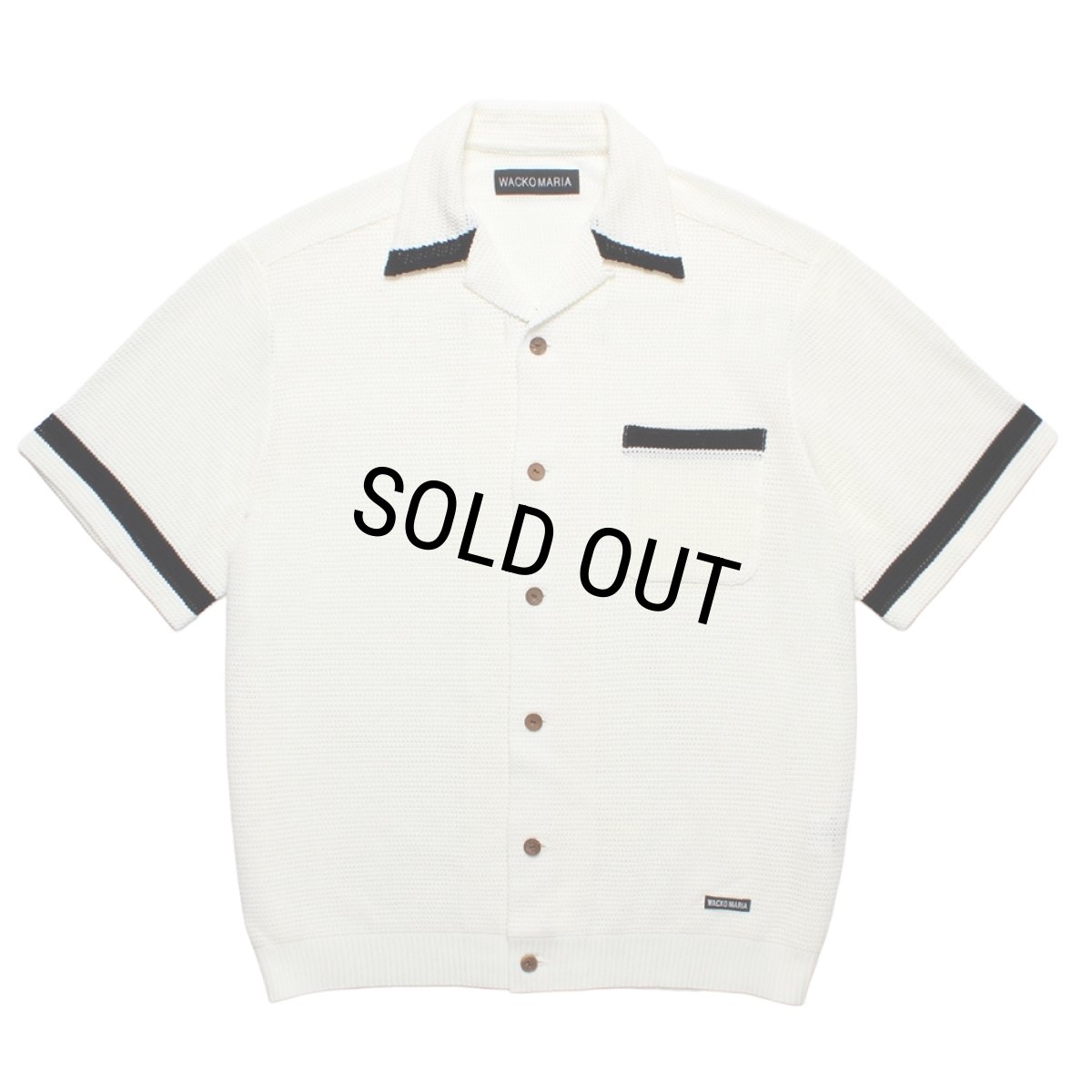 画像1: WACKO MARIA/KNIT OPEN COLLAR SHIRT（WHITE）［ニットオープンカラーシャツ-26春夏］ (1)