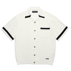 画像1: WACKO MARIA/KNIT OPEN COLLAR SHIRT（WHITE）［ニットオープンカラーシャツ-26春夏］ (1)