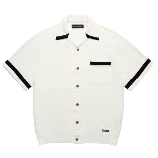 WACKO MARIA/KNIT OPEN COLLAR SHIRT（WHITE）［ニットオープンカラー