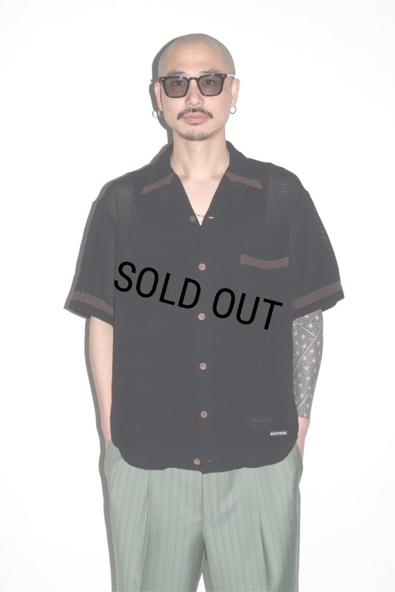 画像6: WACKO MARIA/KNIT OPEN COLLAR SHIRT（BLACK）［ニットオープンカラーシャツ-26春夏］ (6)