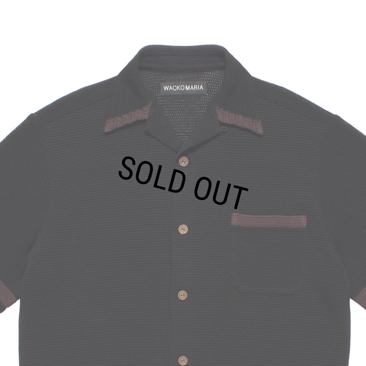 画像3: WACKO MARIA/KNIT OPEN COLLAR SHIRT（BLACK）［ニットオープンカラーシャツ-26春夏］ (3)