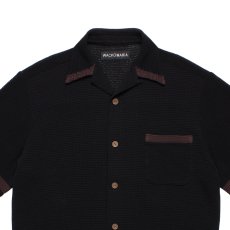 画像3: WACKO MARIA/KNIT OPEN COLLAR SHIRT（BLACK）［ニットオープンカラーシャツ-26春夏］ (3)