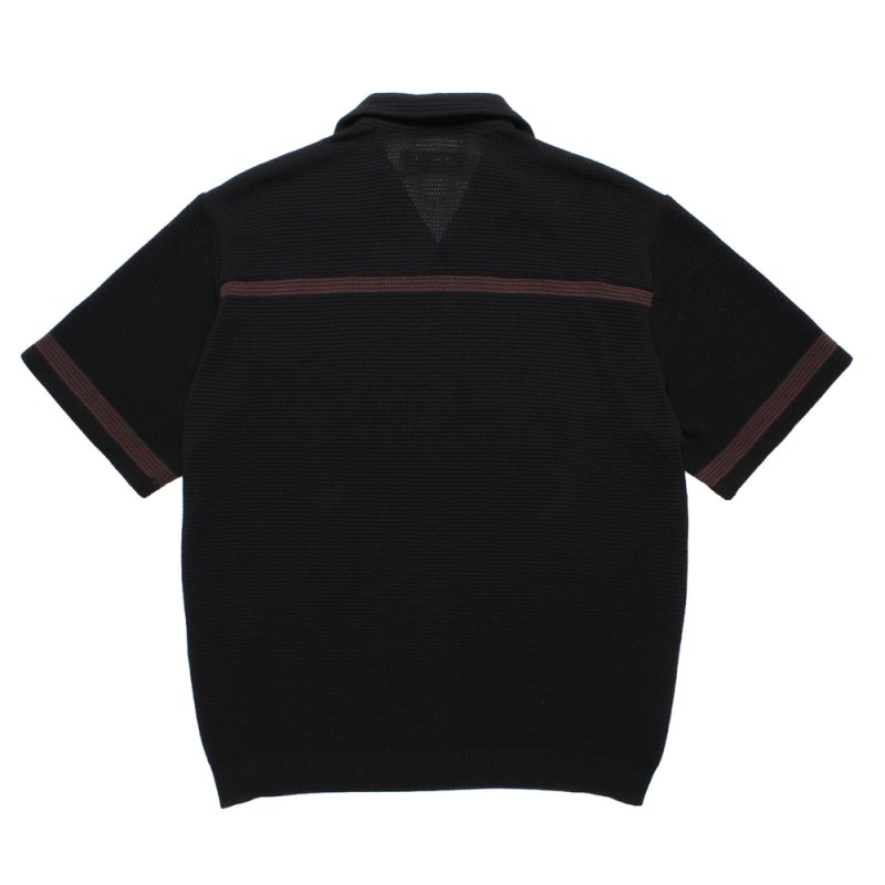 画像2: WACKO MARIA/KNIT OPEN COLLAR SHIRT（BLACK）［ニットオープンカラーシャツ-26春夏］