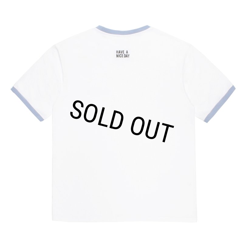 WACKO MARIA/RINGER T-SHIRT（WHITE/PURPLE）［リンガーT-26春夏］ - JONAS