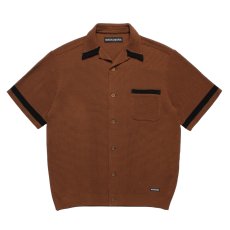 画像1: WACKO MARIA/KNIT OPEN COLLAR SHIRT（BROWN）［ニットオープンカラーシャツ-26春夏］ (1)
