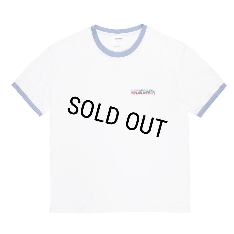 WACKO MARIA/RINGER T-SHIRT（WHITE/PURPLE）［リンガーT-26春夏］ - JONAS