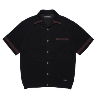 WACKO MARIA/KNIT OPEN COLLAR SHIRT（BLACK）［ニットオープンカラー