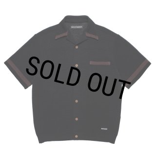 トップス 26SS WACKO MARIA KNIT SHIRT WACKO MARIA/KNIT OPEN COLLAR SHIRT（BLACK）［ニットオープンカラー
