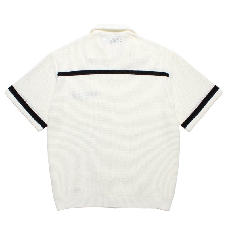 画像2: WACKO MARIA/KNIT OPEN COLLAR SHIRT（WHITE）［ニットオープンカラーシャツ-26春夏］
