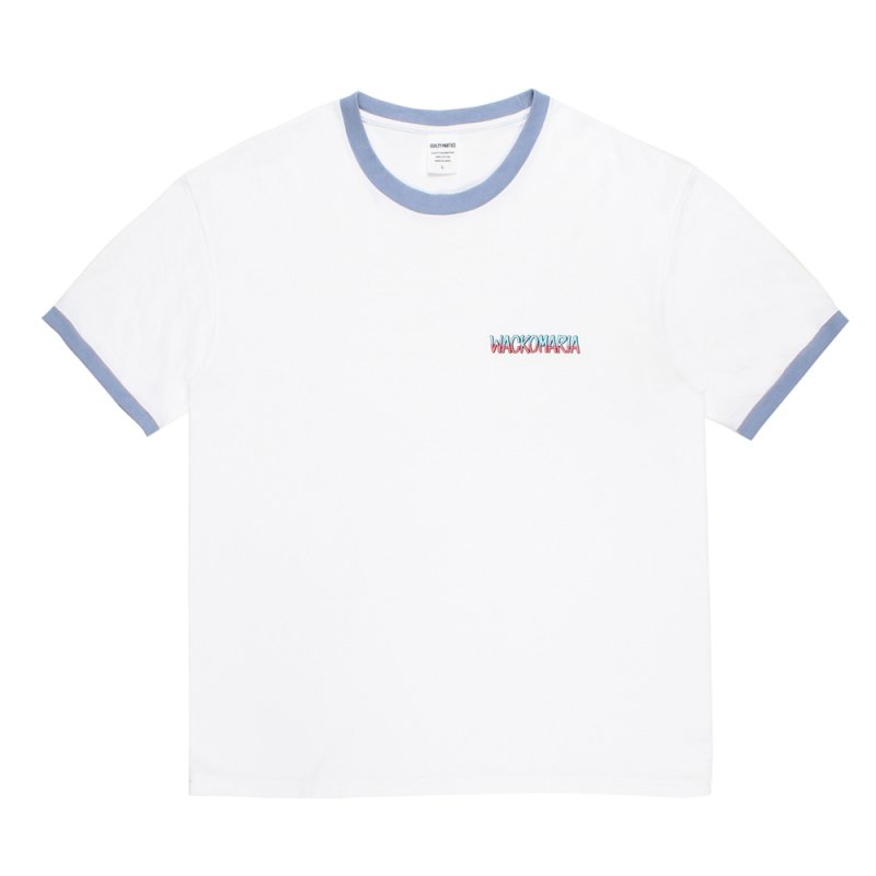 画像1: WACKO MARIA/RINGER T-SHIRT（WHITE/PURPLE）［リンガーT-26春夏］