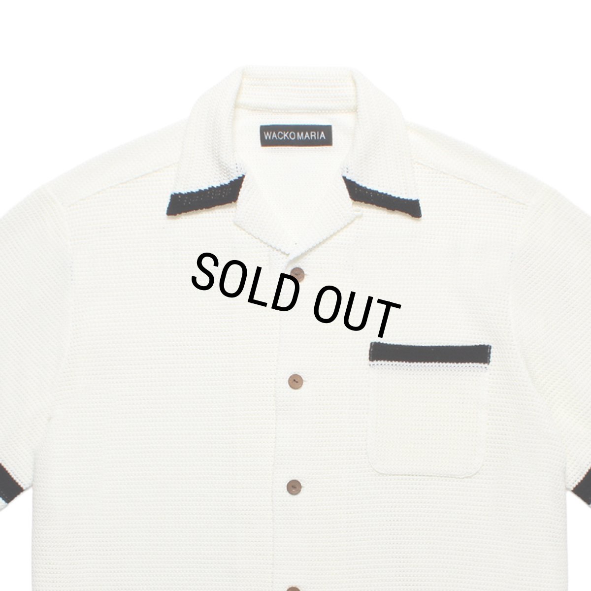 画像3: WACKO MARIA/KNIT OPEN COLLAR SHIRT（WHITE）［ニットオープンカラーシャツ-26春夏］ (3)