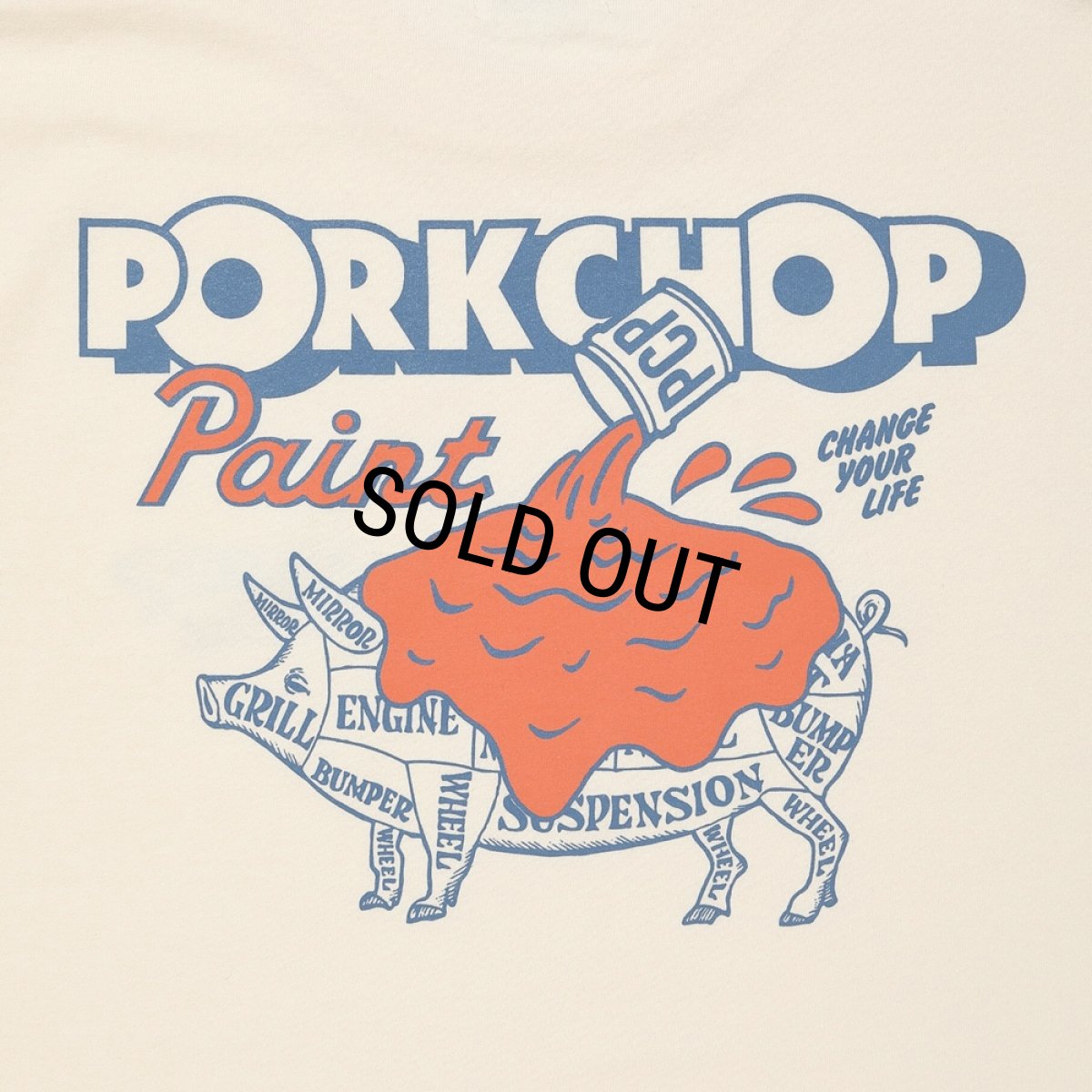画像4: PORKCHOP/PCP PORK TEE（CREAM）［PCPポークT-26春夏］ (4)