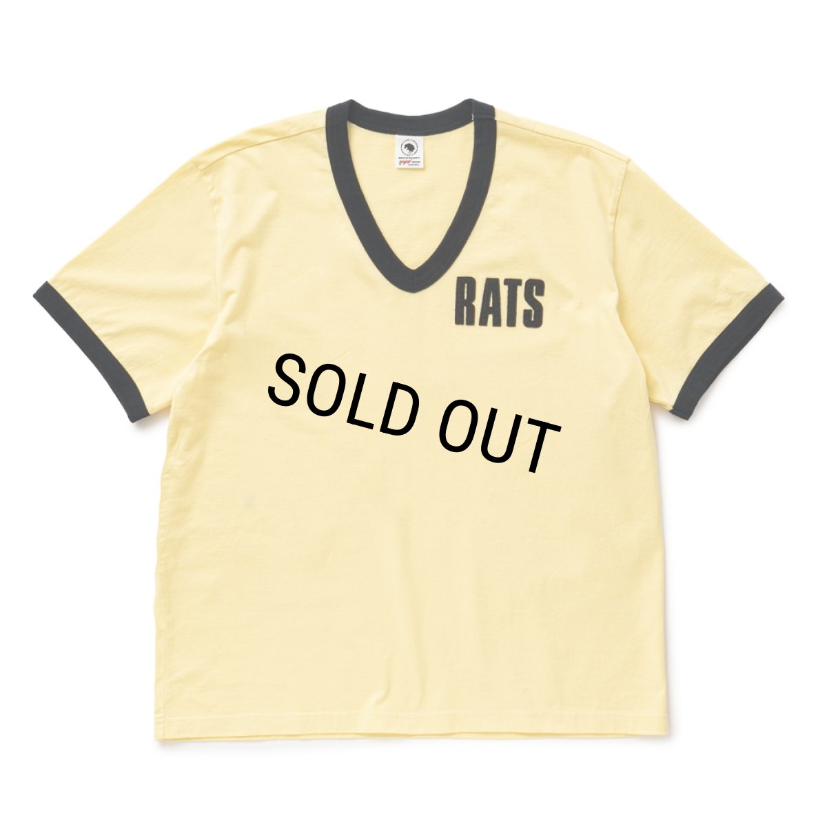 画像1: RATS/V-NECK TRIM TEE（YELLOW）［VネックトリムT-26春夏］ (1)