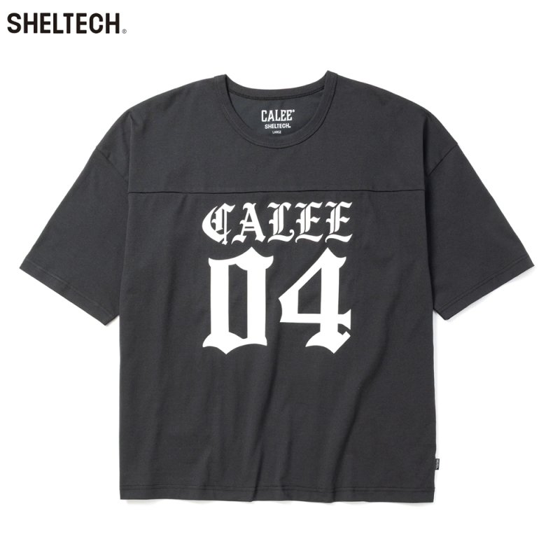 画像1: CALEE/×SHELTECH LOGO FOOT BALL TEE ＜B TYPE＞（BLACK）［フットボールT-26春夏］