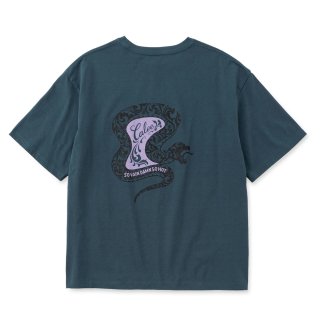 CALEE/VINTAGE TYPE SNAKE LOGO POCKET TEE ＜NATURALLY PAINT DESIGN 